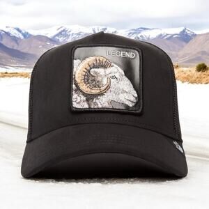 GOORIN BROS LEGEND THE SUEDE RAM HAT / TRUCKER HAT BLACK NWT